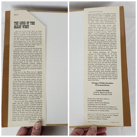 The Lure of the Great West by Frank Getlein Hardcover Art History Western Book - Picture 4 of 12